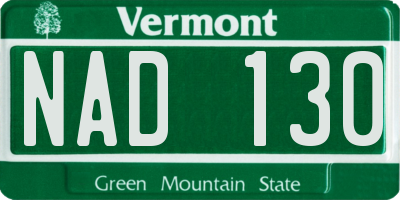 VT license plate NAD130