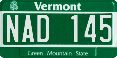VT license plate NAD145