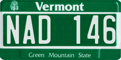 VT license plate NAD146