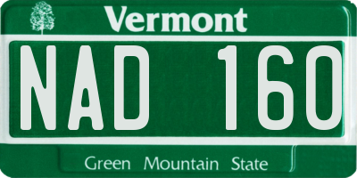VT license plate NAD160