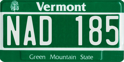 VT license plate NAD185