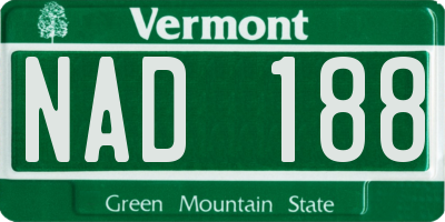 VT license plate NAD188