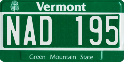 VT license plate NAD195