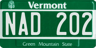VT license plate NAD202