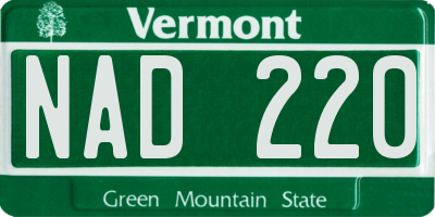 VT license plate NAD220