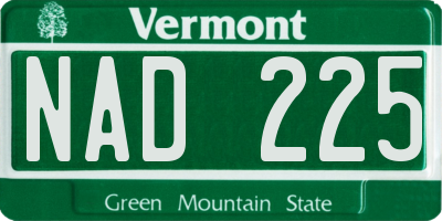 VT license plate NAD225