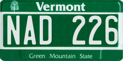 VT license plate NAD226