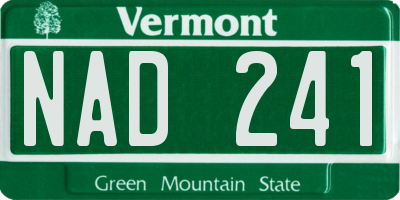 VT license plate NAD241