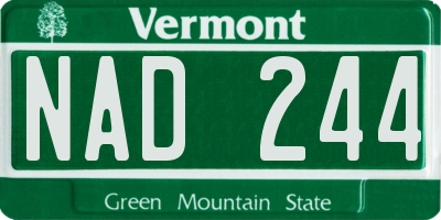 VT license plate NAD244