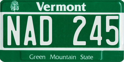 VT license plate NAD245