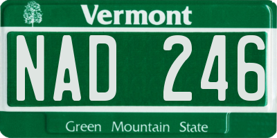 VT license plate NAD246