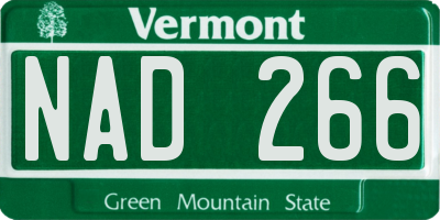 VT license plate NAD266