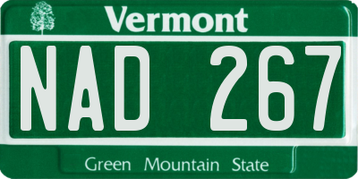 VT license plate NAD267