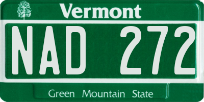 VT license plate NAD272