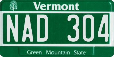 VT license plate NAD304