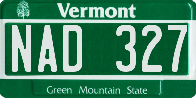 VT license plate NAD327