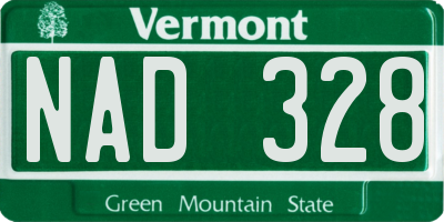 VT license plate NAD328