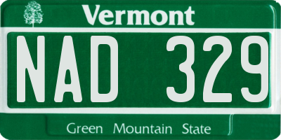 VT license plate NAD329
