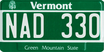 VT license plate NAD330