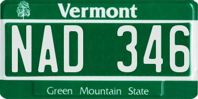 VT license plate NAD346
