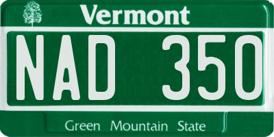 VT license plate NAD350