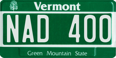 VT license plate NAD400