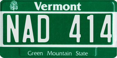 VT license plate NAD414