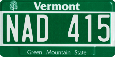 VT license plate NAD415