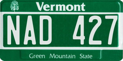 VT license plate NAD427