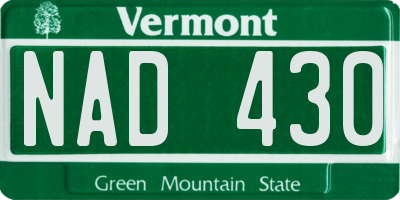 VT license plate NAD430