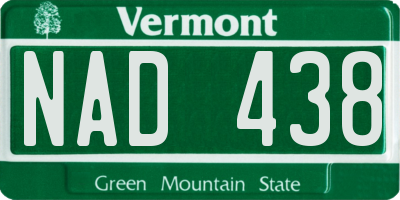 VT license plate NAD438