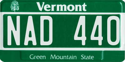 VT license plate NAD440