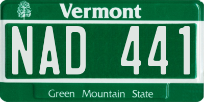 VT license plate NAD441