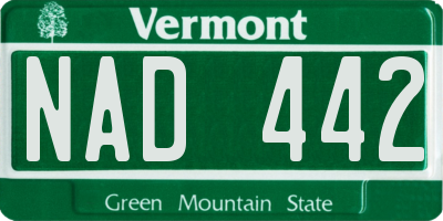 VT license plate NAD442