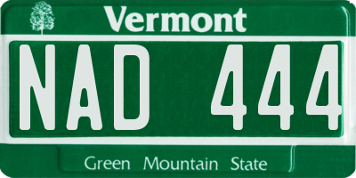 VT license plate NAD444
