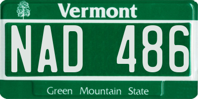VT license plate NAD486