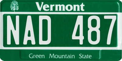 VT license plate NAD487