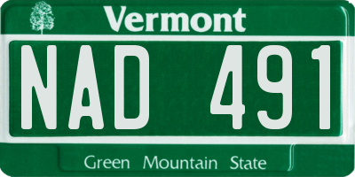 VT license plate NAD491