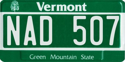VT license plate NAD507