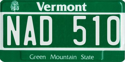 VT license plate NAD510