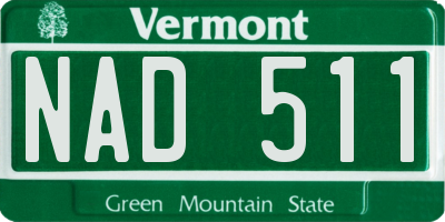 VT license plate NAD511