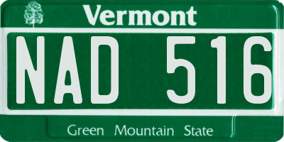 VT license plate NAD516