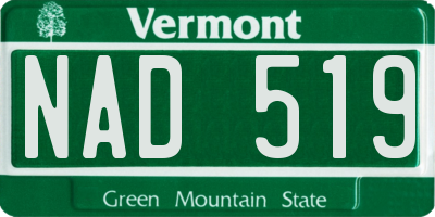 VT license plate NAD519