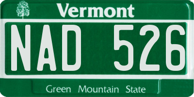 VT license plate NAD526
