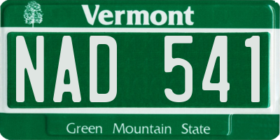 VT license plate NAD541