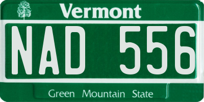 VT license plate NAD556
