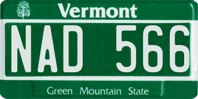 VT license plate NAD566