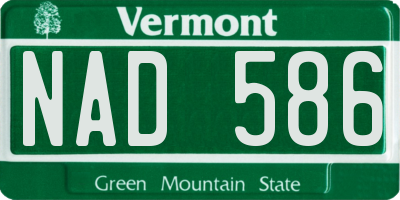 VT license plate NAD586