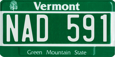 VT license plate NAD591