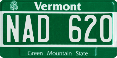VT license plate NAD620